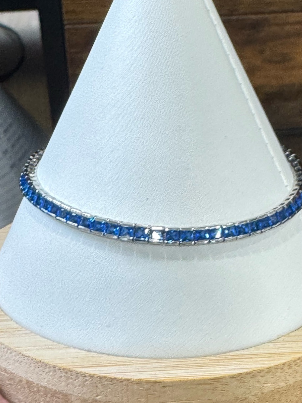 925 Blue Spinel Tennis Bracelet
